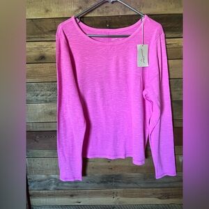 Universal Thread Long Sleeve Top Women's Size 1X Pink Ribbed Neon Layer